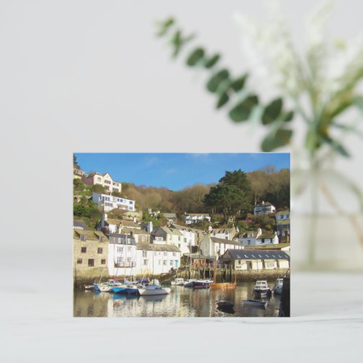 Polperro Harbour Cornwall England Briefkaart (Staand voorkant)