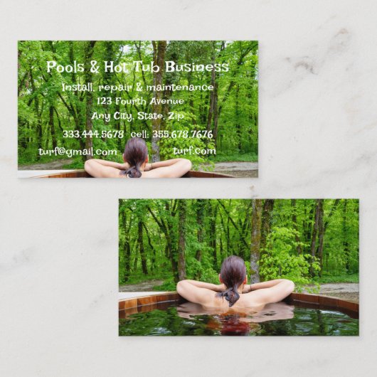 Pols Hot Tub Sauna Construction Repair Service Visitekaartje (Voorkant / Achterkant)