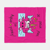 polsbedekking "Licorne, Aquaponey" Fleece Deken (Voorkant (Horizontaal))