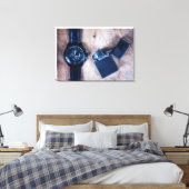 Polshorloge met aansteker canvas afdruk (Insitu (Slaapkamer))