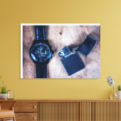 Polshorloge met aansteker canvas afdruk (Insitu (Woonkamer))