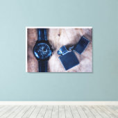 Polshorloge met aansteker canvas afdruk (Insitu (Houten vloer))