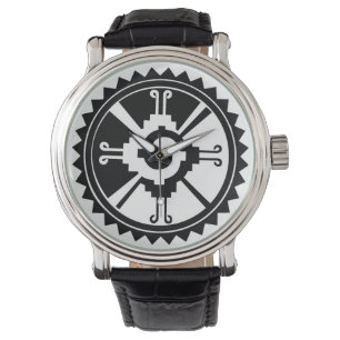 Polshorloge met Hunab Ku Mayan-symbool Horloge