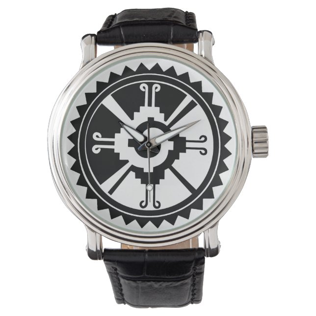Polshorloge met Hunab Ku Mayan symbool Horloge (Voorkant)