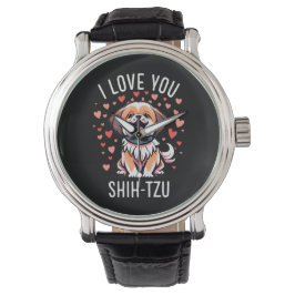 polshorloge - met tekening Ik hou van Shih Tzu Horloge