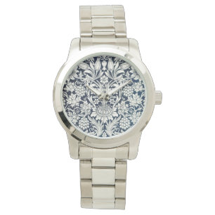 Polshorloges - Blauwe Floral Horloge