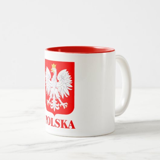 Polska 2 tweekleurige koffiemok (Voorkant rechts)