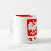 Polska 2 tweekleurige koffiemok (Voorkant links)