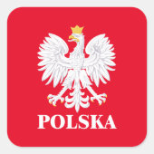 Polska 3 vierkante sticker (Voorkant)