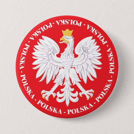 Polska 4 ronde button 7,6 cm (Voorkant)