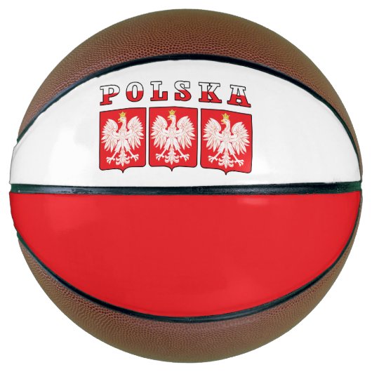 Polska Eagle Flag Shields Basketbal (Voorkant)