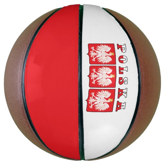 Polska Eagle Flag Shields Basketbal (Verticaal)