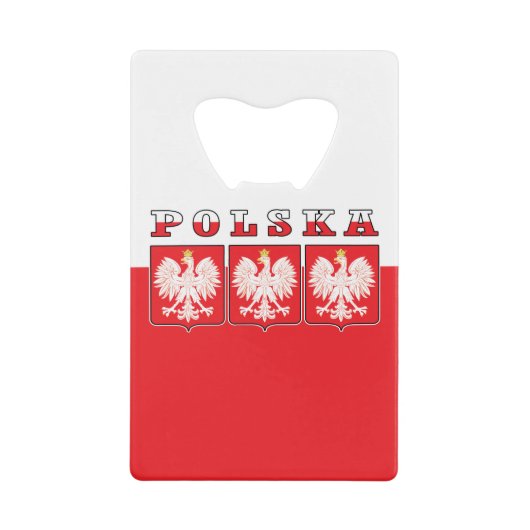 Polska Eagle Flag Shields Creditkaart Flessenopener (Voorkant)