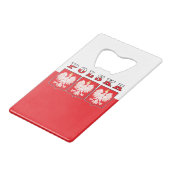 Polska Eagle Flag Shields Creditkaart Flessenopener (Achterkant Gekanteld)