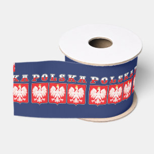 Polska Eagle Flag Shields Grosgrain Lint