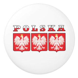 Polska Eagle Flag Shields Keramische Knop