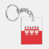 Polska Eagle Flag Shields Sleutelhanger (Voorkant Links)