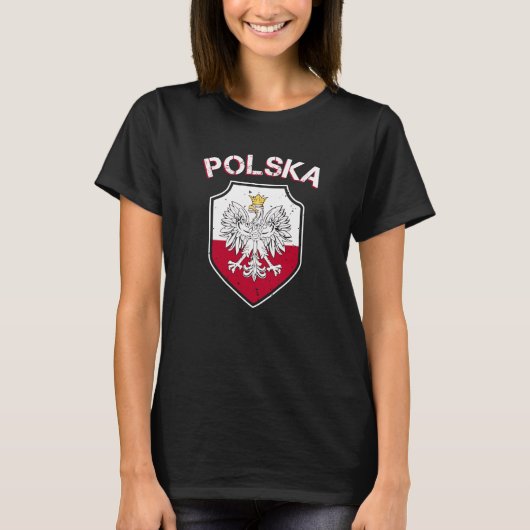 Polska Eagle/Poolse vlag T-shirt (Voorkant)