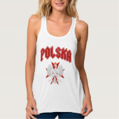 Polska Eagle Red Maltese Kruis Tanktop (Voorkant)