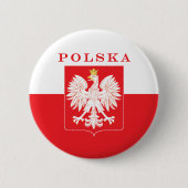 Polska Eagle Red Shield Ronde Button 5,7 Cm (Voorkant)
