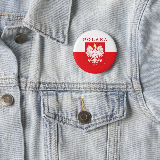 Polska Eagle Red Shield Ronde Button 5,7 Cm (In situ)