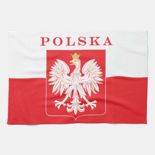 Polska Eagle Red Shield Theedoek (Horizontaal)
