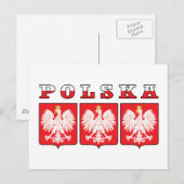Polska Eagle Shields Briefkaart (Voorkant / Achterkant)