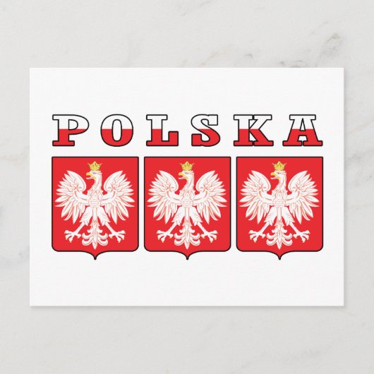 Polska Eagle Shields Briefkaart (Voorkant)