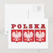 Polska Eagle Shields Briefkaart (Voorkant / Achterkant)