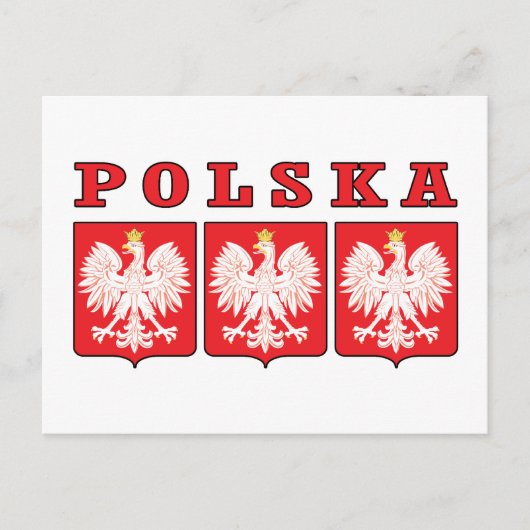 Polska Eagle Shields Briefkaart (Voorkant)