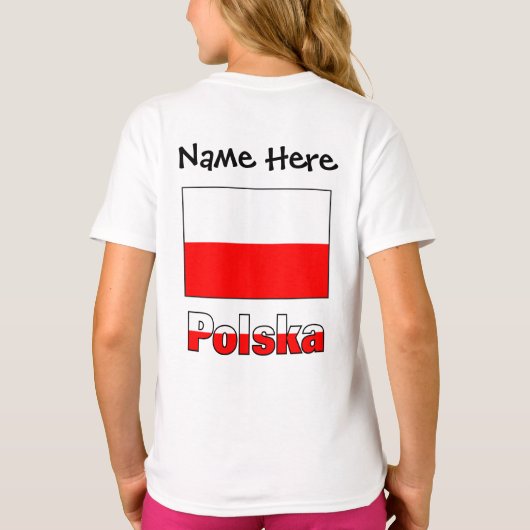 Polska en Poolse vlag gepersonaliseerd T-shirt (Achterkant)