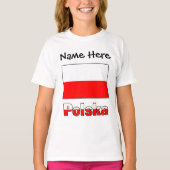 Polska en Poolse vlag gepersonaliseerd T-shirt (Voorkant)