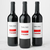 Polska en Poolse vlag gepersonaliseerd Wijn Etiket (Flessen)