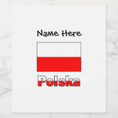 Polska en Poolse vlag gepersonaliseerd Wijn Etiket (Enkel label)