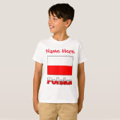 Polska en Poolse vlag Rode Personalisatie T-shirt (Voorkant volledig)