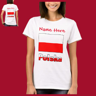 Polska en Poolse Vlag Rood Personalisatie T-shirt
