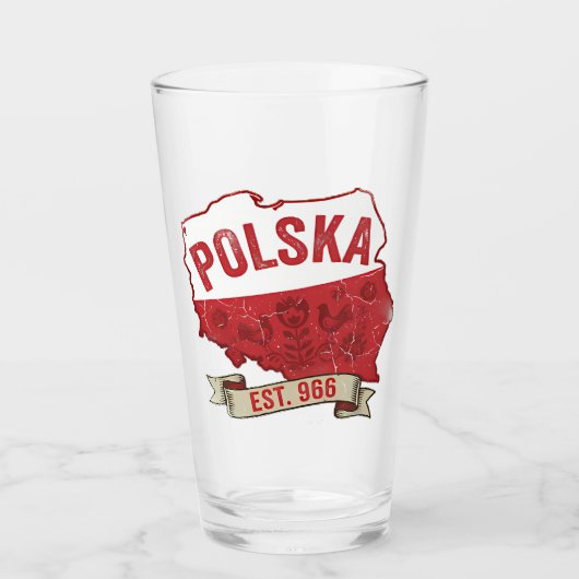 Polska Est. 966 koffiemok Glas (Voorkant)