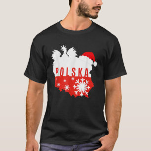 Polska Flag Eagle Country Pride Santa Hat Kerstmis T-shirt