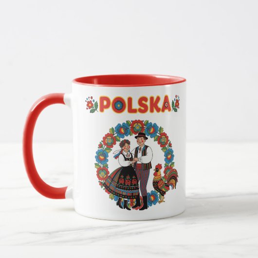 Polska Folk Couple Łowicz Kunst Mok (Links)