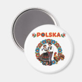 Polska Folk Koppel Łowicz Kunst Magneet (Voorkant / Achterkant)