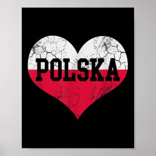 Polska Heart Flag Polen Pools Familie Erfgoed VI Poster