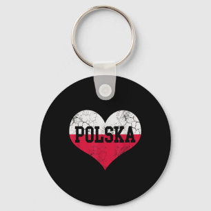 Polska Heart Flag Polen Pools Familie Erfgoed VI Sleutelhanger