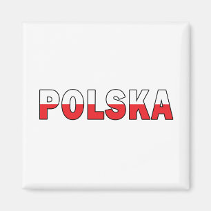 Polska in Poolse vlag-kleuren Magneet