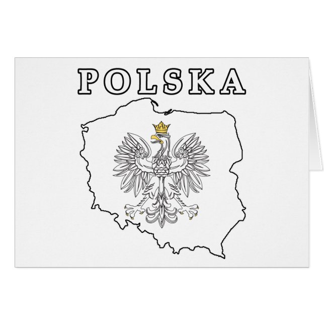 Polska-kaart met Eagle (Voorkant Horizontaal)