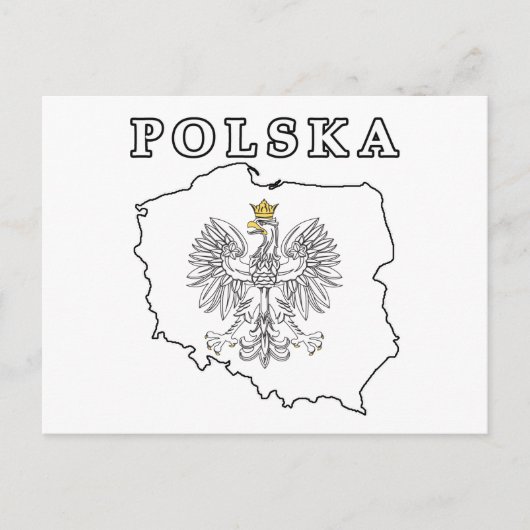 Polska-kaart met Eagle Briefkaart (Voorkant)