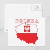 Polska-kaart met Eagle Briefkaart (Voorkant / Achterkant)