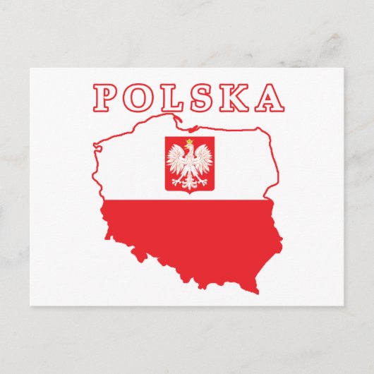 Polska-kaart met Eagle Briefkaart (Voorkant)