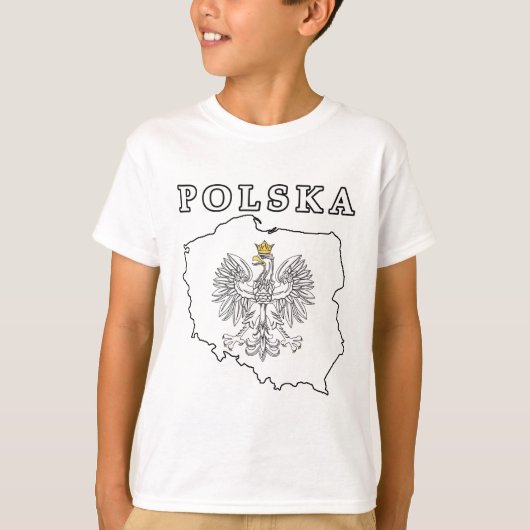 Polska-kaart met Eagle T-shirt (Voorkant)