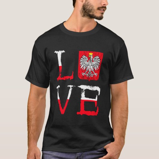 Polska Love Poland Lover Poolse Eagle Poolse Pride T-shirt (Voorkant)
