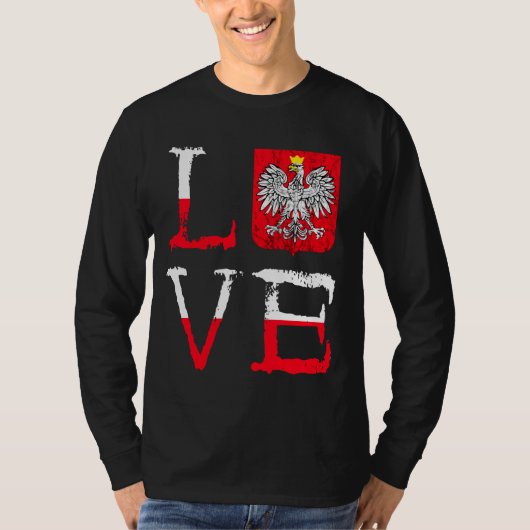 Polska Love Poland Lover Poolse Eagle Poolse Pride T-shirt (Voorkant)